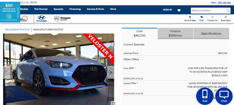 Illustration for article titled A Dealer Is Actually Trying to Charge Over $40,000 for a Hyundai Veloster N